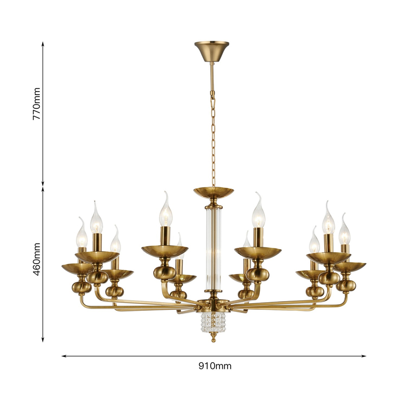 Люстра бронзового цвета со стеклянным декором Candelabrum D91 см в Саратове