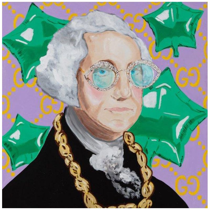 Картина George Washington with Green Mylar Balloons and Gucci Background Мульти Картина George Washington with Green Mylar Balloons and Gucci Background Мульти в Саратове | Loft Concept