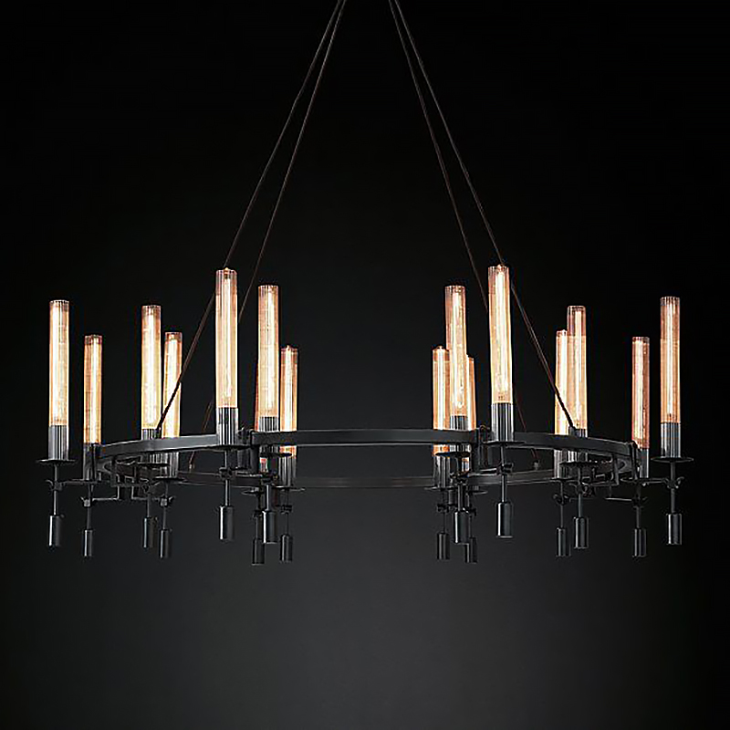 Люстра Restoration Hardware Fontanelle Chandelier black Черный Прозрачный в Саратове | Loft Concept 