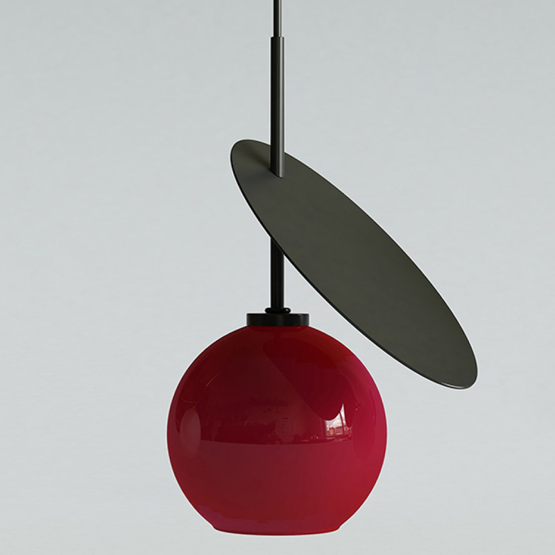 Подвесной светильник Cherry Pendant One Red Черный Красный в Саратове | Loft Concept 