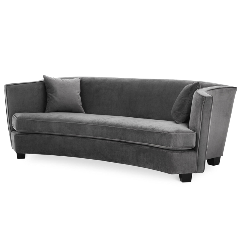 Диван Eichholtz Sofa Jiulietta Grey 3 Серый Черный в Саратове | Loft Concept 