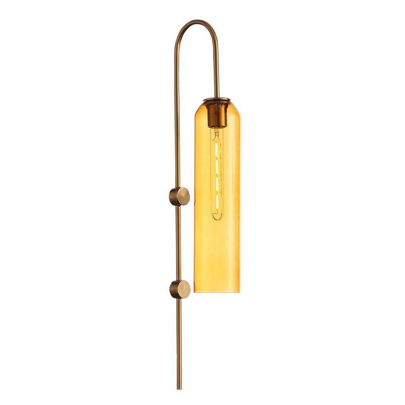 Бра ARTICOLO float Wall Sconce Amber Янтарный Латунь в Саратове | Loft Concept 