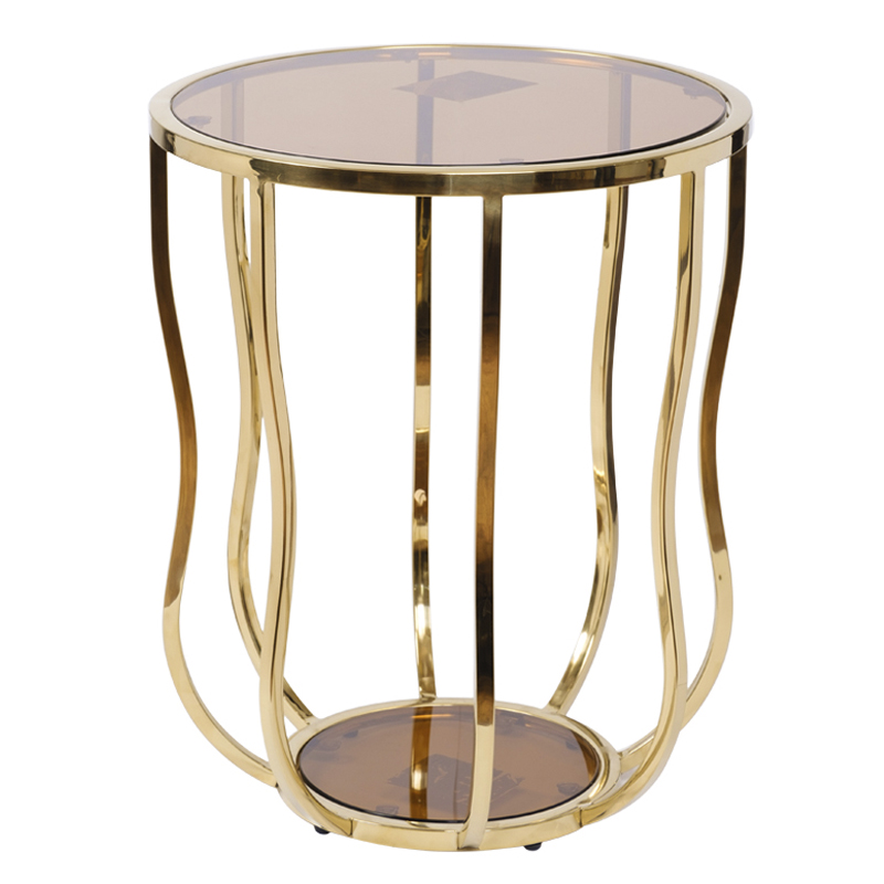 Приставной стол Fedric Side Table gold Глянцевое золото в Саратове | Loft Concept 