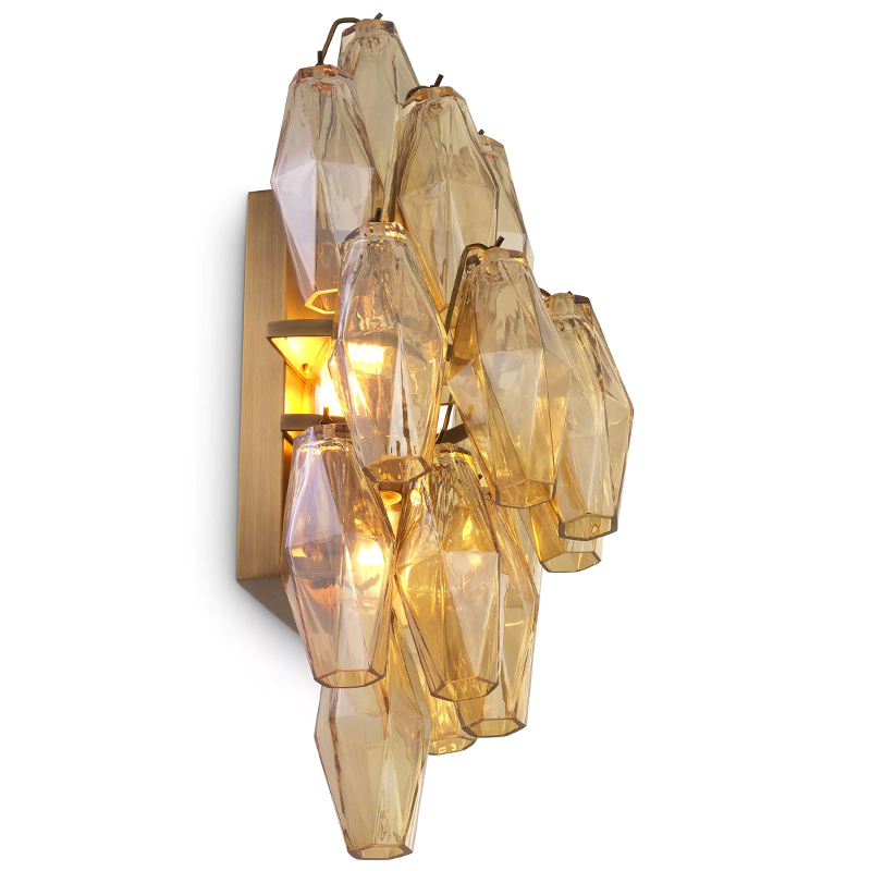 Бра Eichholtz Wall Lamp Benini Amber Латунь Янтарный в Саратове | Loft Concept 