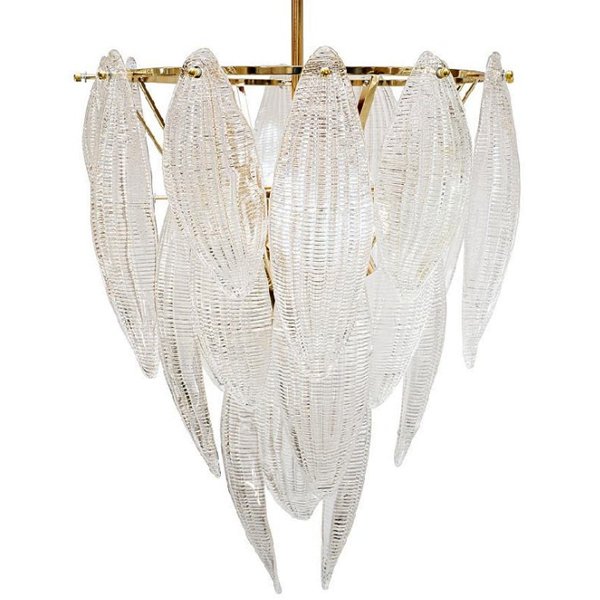 Textured glass Chandelier Глянцевое золото Прозрачный (Transparent) в Саратове | Loft Concept 