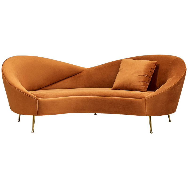 Диван Prudence Orange Sofa Оранжевый Золотой в Саратове | Loft Concept 