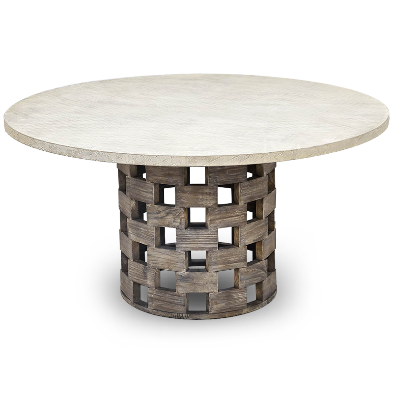 Обеденный стол Wicker Bricks Table Коричневый винтаж Молочный Обеденный стол Wicker Bricks Table Коричневый винтаж Молочный в Саратове | Loft Concept