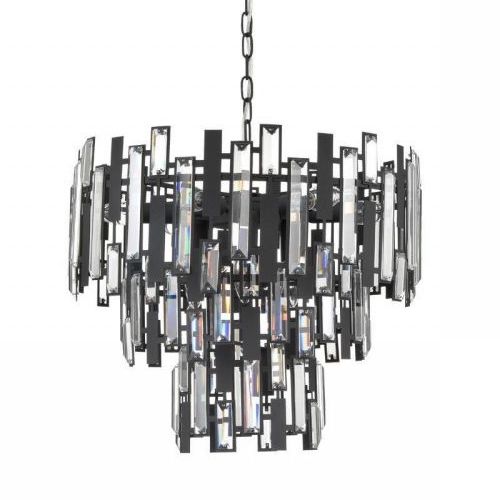 Люстра Darkness Chandelier three cascades Черный Прозрачный в Саратове | Loft Concept 