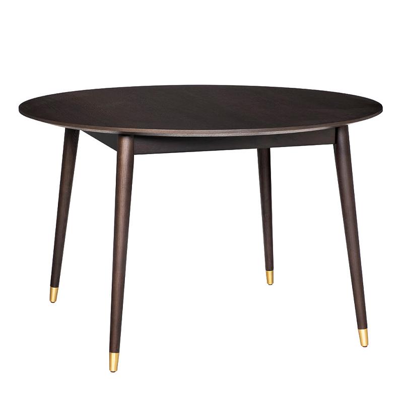 Обеденный стол Mateo Round Dinner Table Коричневый Золотой Обеденный стол Mateo Round Dinner Table Коричневый Золотой в Саратове | Loft Concept
