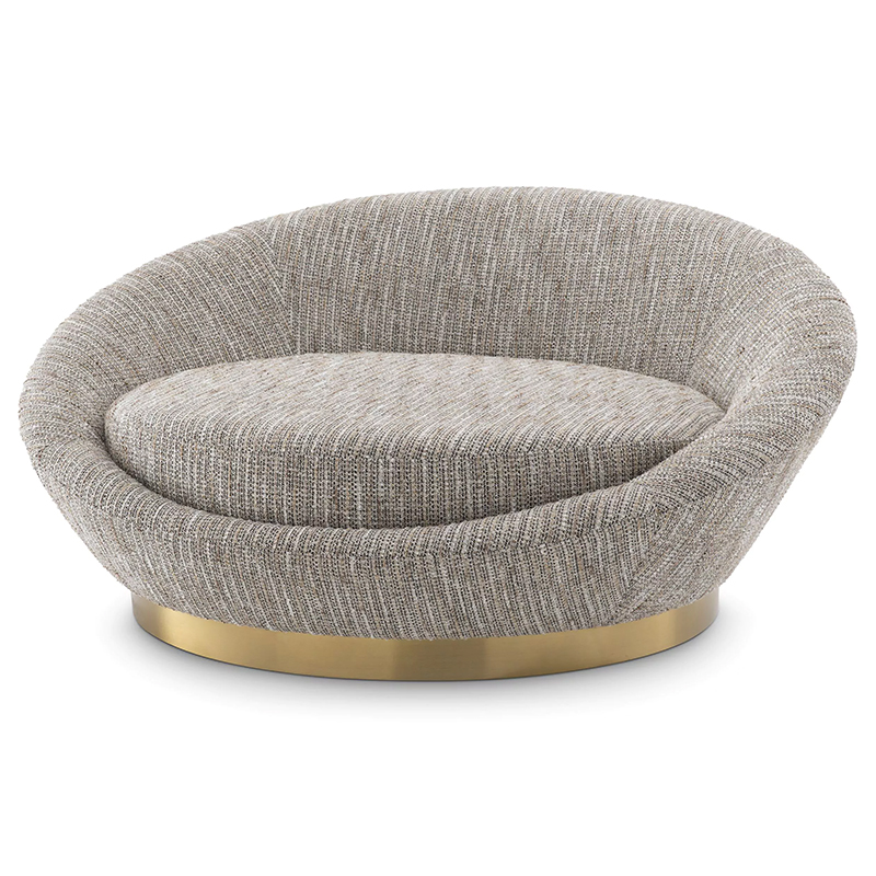 Диван Eichholtz Sofa Duardo Mademoiselle Beige Бежево-серый Латунь в Саратове | Loft Concept 