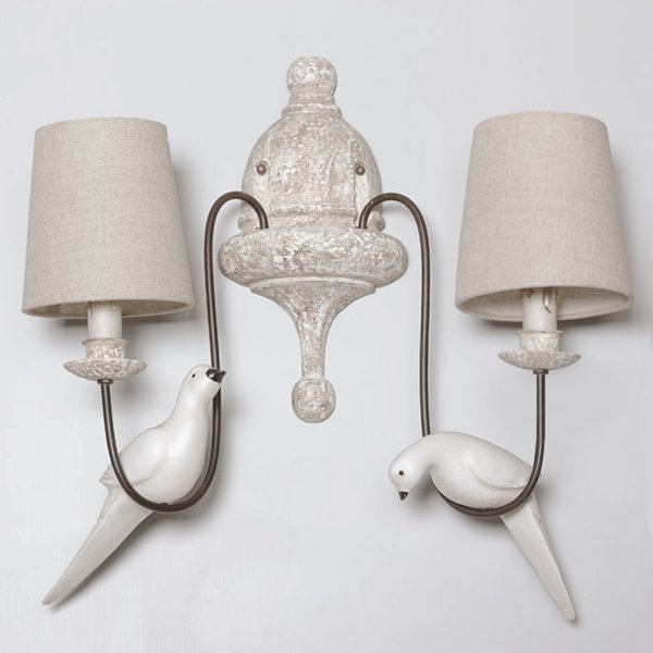 Бра Norman Bird Wall Lamp double ivory ( слоновая кость ) в Саратове | Loft Concept 