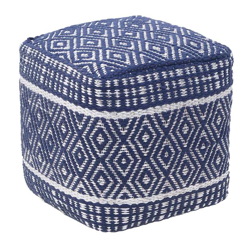 Пуф Rhombuses Kelim Ornament Pouf Синий Белый в Саратове | Loft Concept 