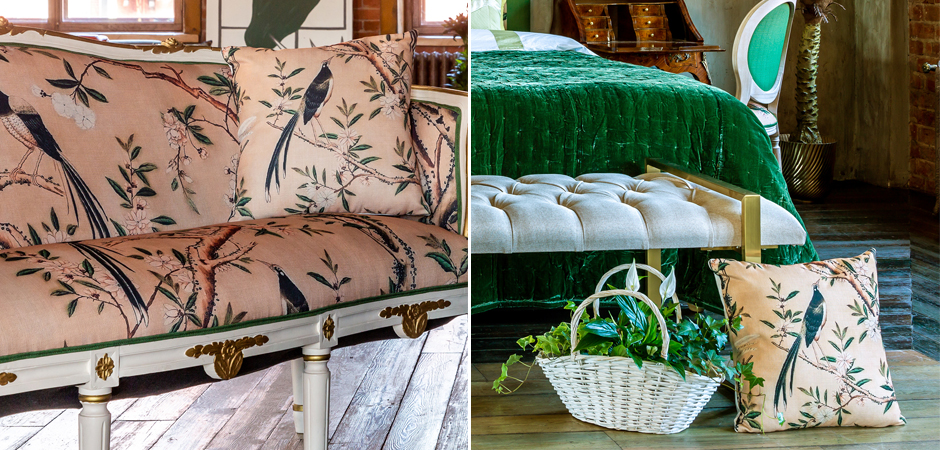 Декоративная подушка Beige and Green Chinoiserie 1 Декоративная подушка Beige and Green Chinoiserie 1 - Loft-Concept в Саратове