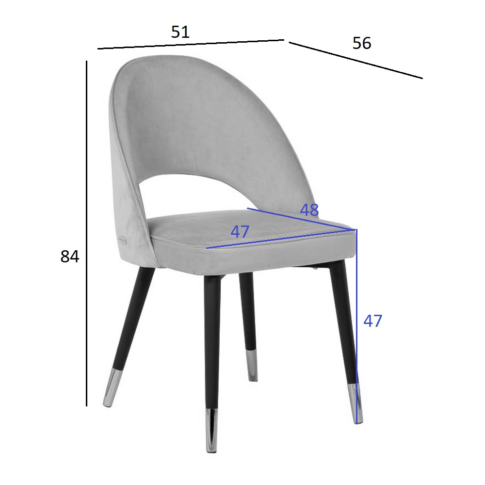 Стул велюровый серо-бежевый Schelde Gray Beige в Саратове