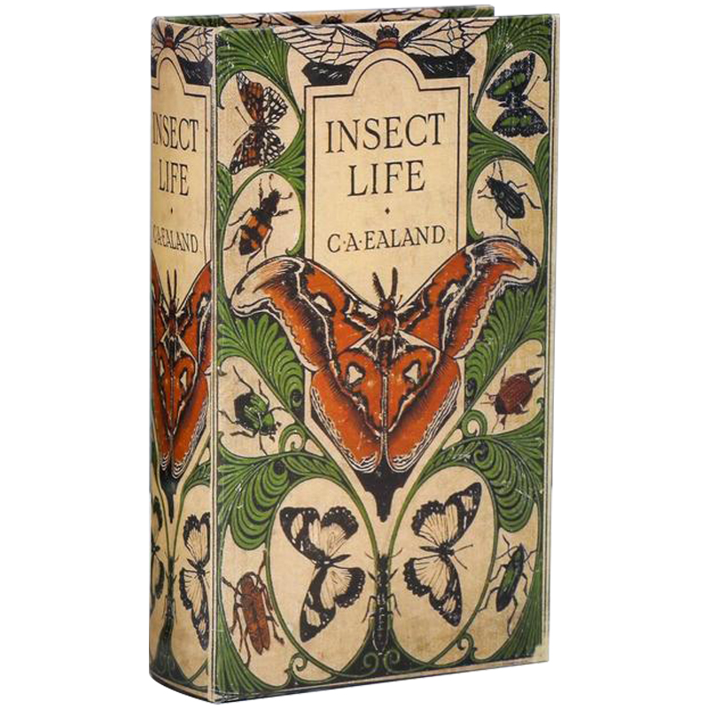 Шкатулка-книга с сейфом Insect Life Book Box Зеленый Бежевый Мульти в Саратове | Loft Concept 