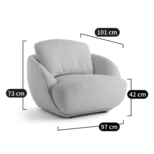 Полукруглое кресло из обивки меланж Halle Melange Armchair в Саратове