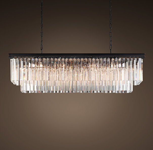 Люстра RH 1920s Odeon Clear Glass Fringe Blackiron 125 Черный в Саратове | Loft Concept 