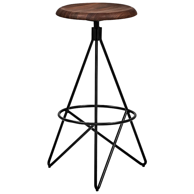 Барный стул Star Loft Stool Черный Коричневый в Саратове | Loft Concept 