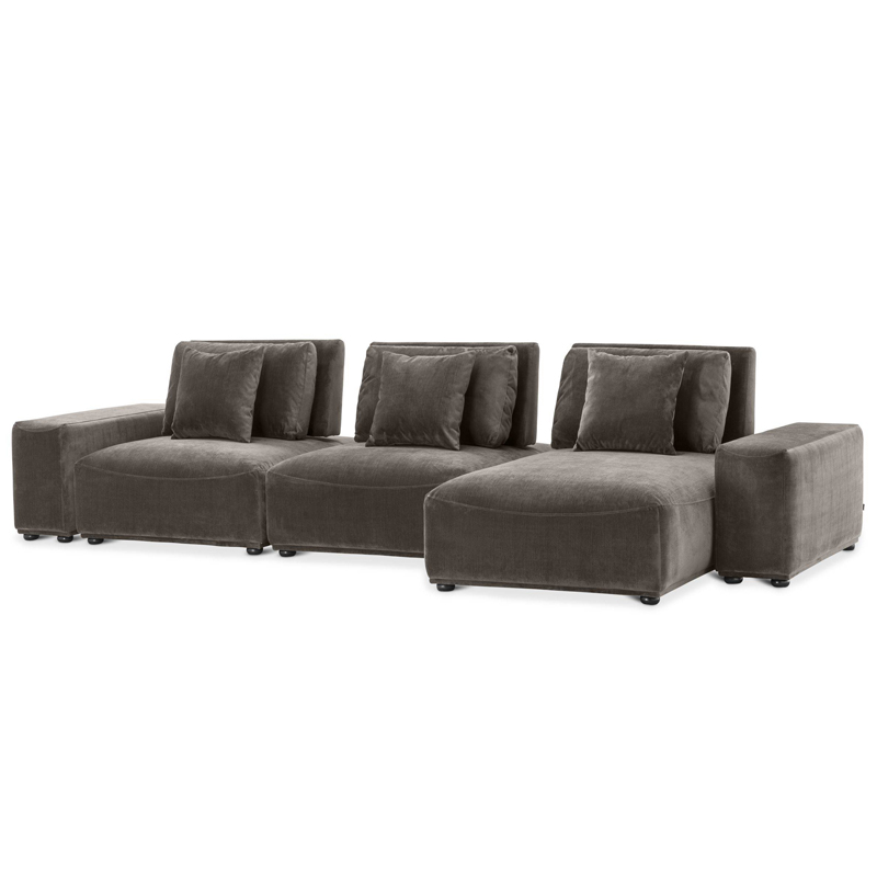 Диван Eichholtz Sofa Mondial Lounge grey Серый Черный в Саратове | Loft Concept 