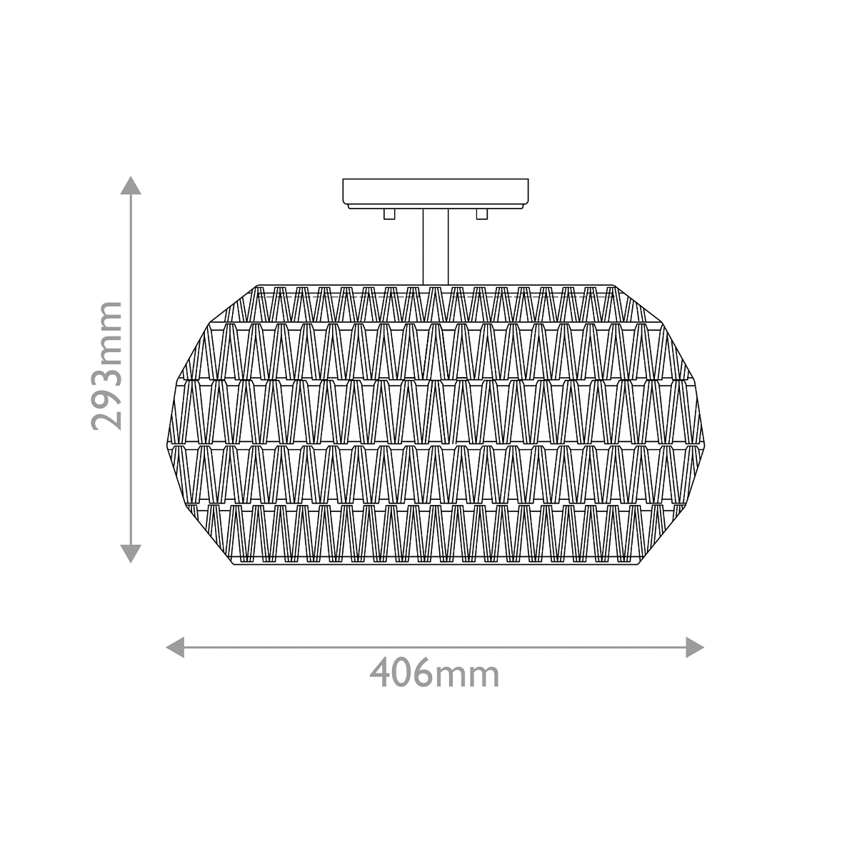 Потолочный светильник с плафоном из плетеного джута и черным каркасом Quoizel в Саратове