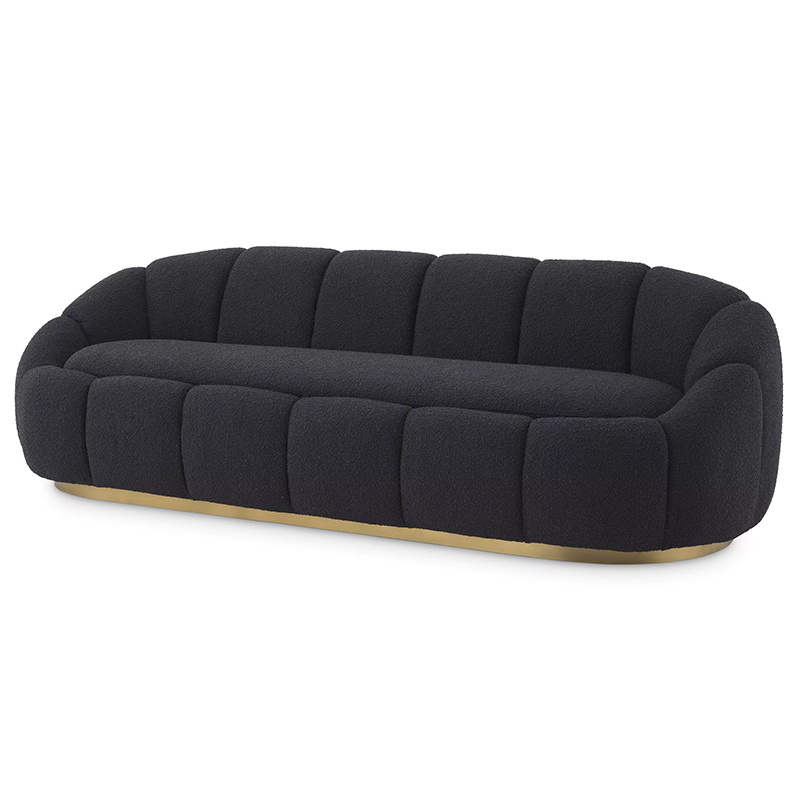 Диван Eichholtz Sofa Inger Black Черный Латунь в Саратове | Loft Concept 