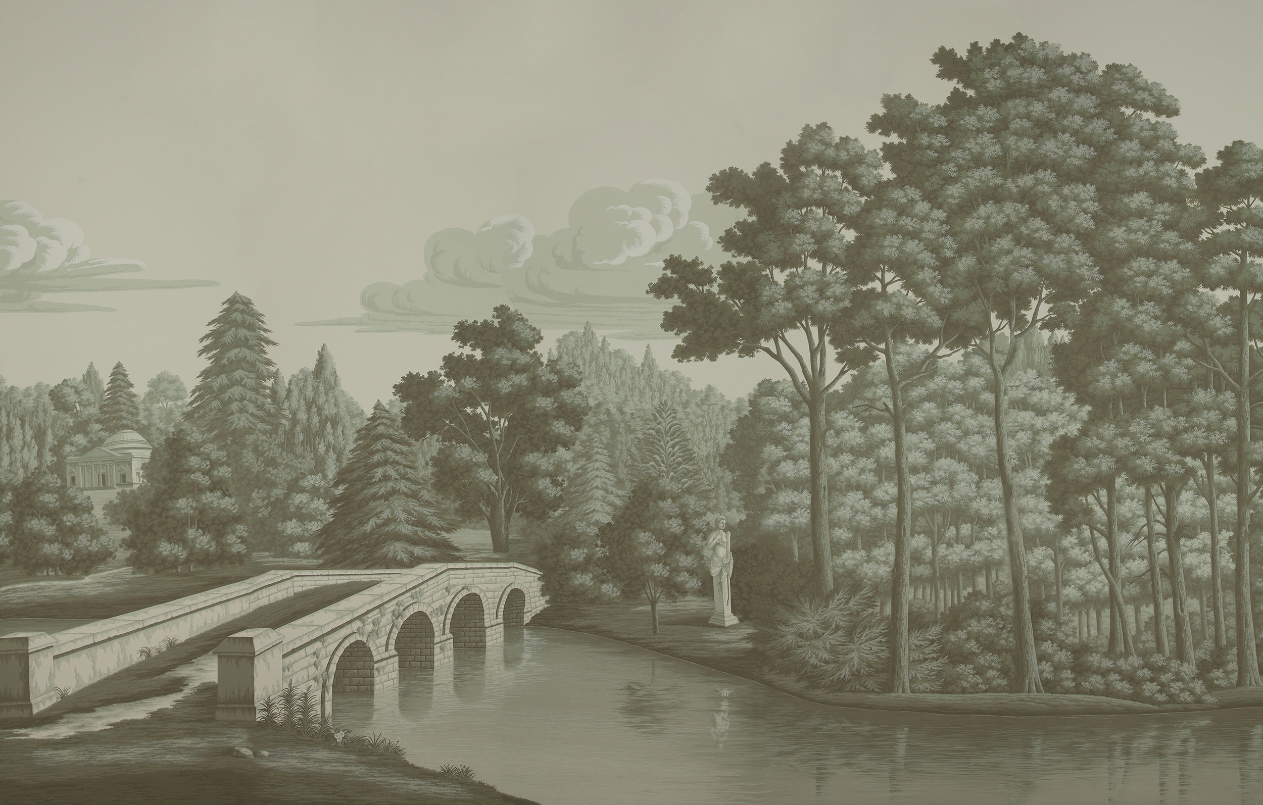 Обои ручная роспись English Landscape Crystal Grey on scenic paper Обои ручная роспись English Landscape Crystal Grey on scenic paper - постер Loft-Concept в Саратове