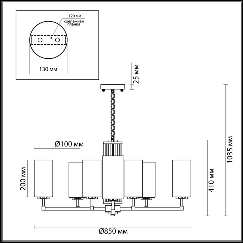 Люстра Pillars на 10 ламп в Саратове