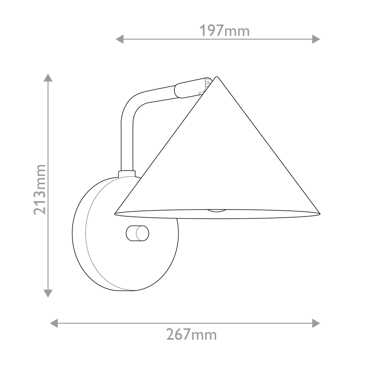 Бра с широким конусным плафоном с золотистой внутренней стороной Alora Mood в Саратове