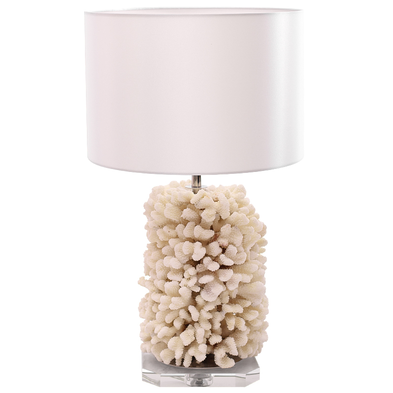 Настольная лампа Beige Coral Table Lamp с абажуром Бежевый Белый Прозрачный Настольная лампа Beige Coral Table Lamp с абажуром Бежевый Белый Прозрачный в Саратове | Loft Concept