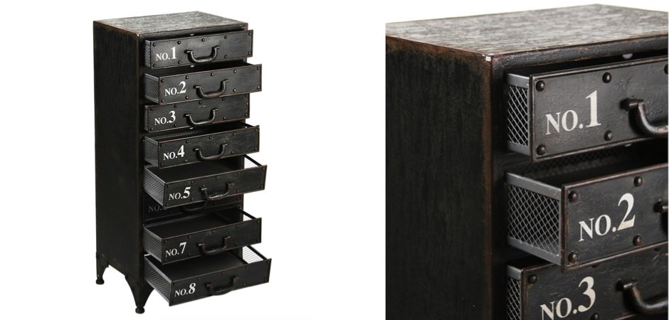 Комод металлический в стиле Лофт Industrial Loft Rustic Iron 8 Drawer Dresser Комод металлический в стиле Лофт Industrial Loft Rustic Iron 8 Drawer Dresser - Loft-Concept в Саратове