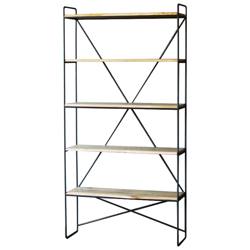 Стеллаж Hart Industrial Metal Rust Rack Черный Древесина в Саратове | Loft Concept 