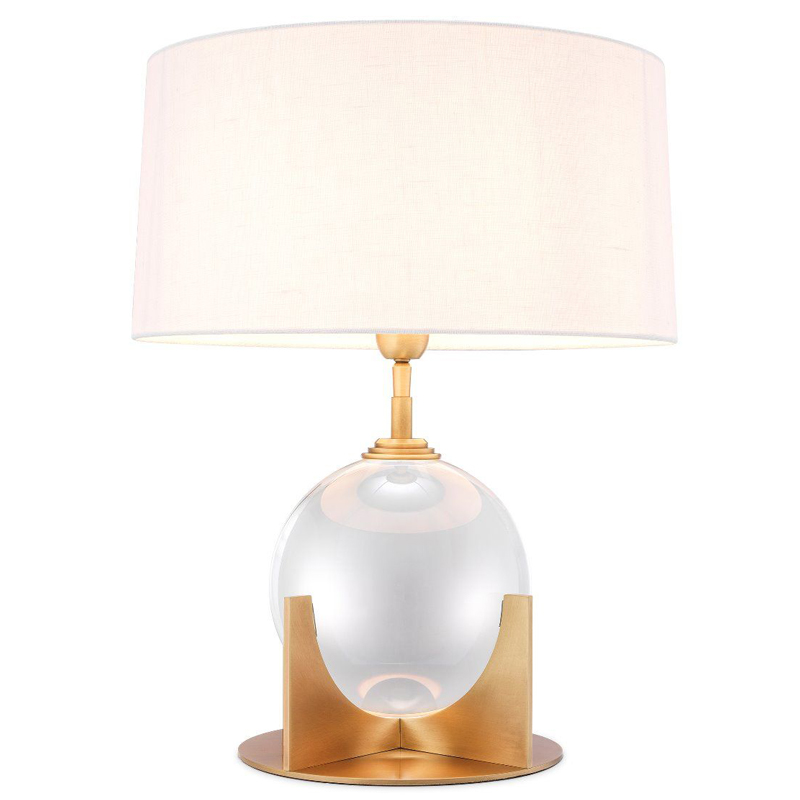 Настольная лампа Eichholtz Table Lamp Fontelina Латунь Античная полированная Прозрачный Белый в Саратове | Loft Concept 