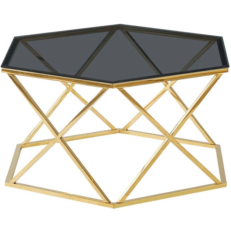 Столик кофейный Ormando Collection Gold №1 Глянцевое золото Стекло Смок Столик кофейный Ormando Collection Gold №1 Глянцевое золото Стекло Смок в Саратове | Loft Concept