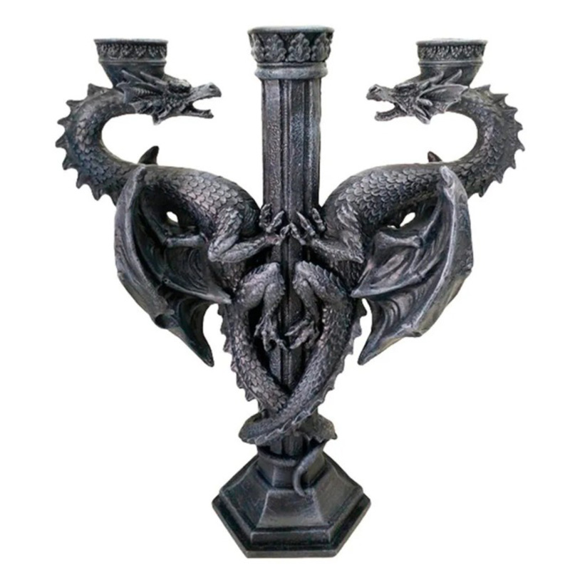 Подсвечник Two Dragons Candlestick Черный в Саратове | Loft Concept 