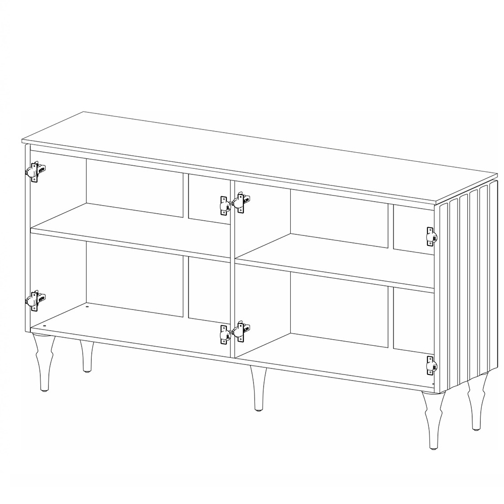 Консоль четырёхдверная с белым рельефным фасадом Expanses of Beauty в Саратове