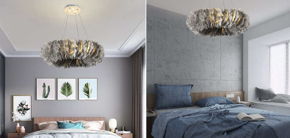 Люстра Кольцо из перьев Plumage Grey Люстра Кольцо из перьев Plumage Grey - Loft-Concept в Саратове