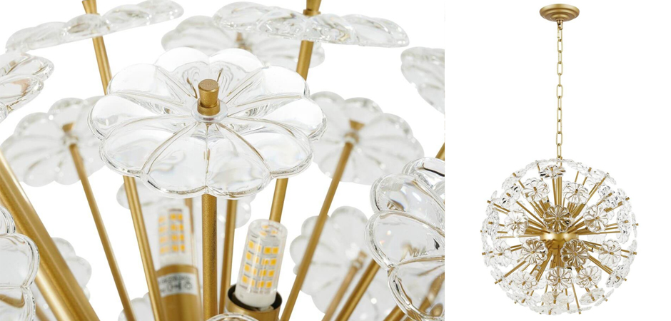 Люстра Glass Flowers Sputnik Chandelier D 48 Люстра Glass Flowers Sputnik Chandelier D 48 - Loft-Concept в Саратове