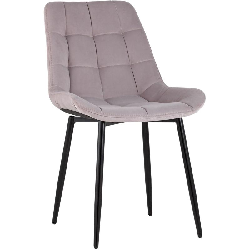 Стул NANCY Chair Пыльно-Розовый Велюр Розовый пастельный Черный в Саратове | Loft Concept 