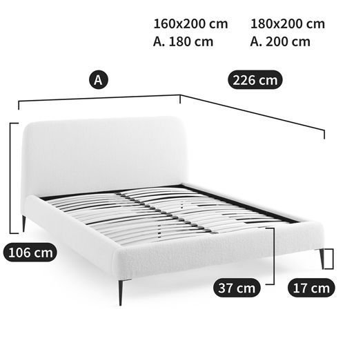 Кровать с обивкой букле Wanda Boucle Bed Кровать с обивкой букле Wanda Boucle Bed в Саратове