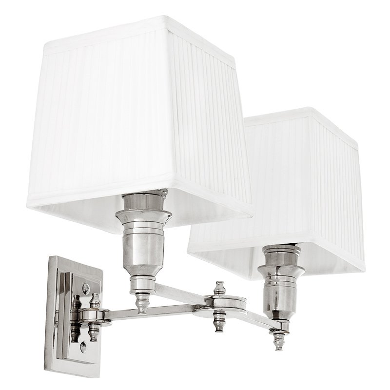 Бра Wall Lamp Lexington Double Nickel+White Никель Белый в Саратове | Loft Concept 