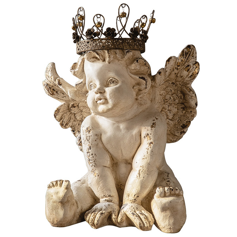 Статуэтка Angel Crown Provence Statuette Бежевый Коричневый винтаж в Саратове | Loft Concept 