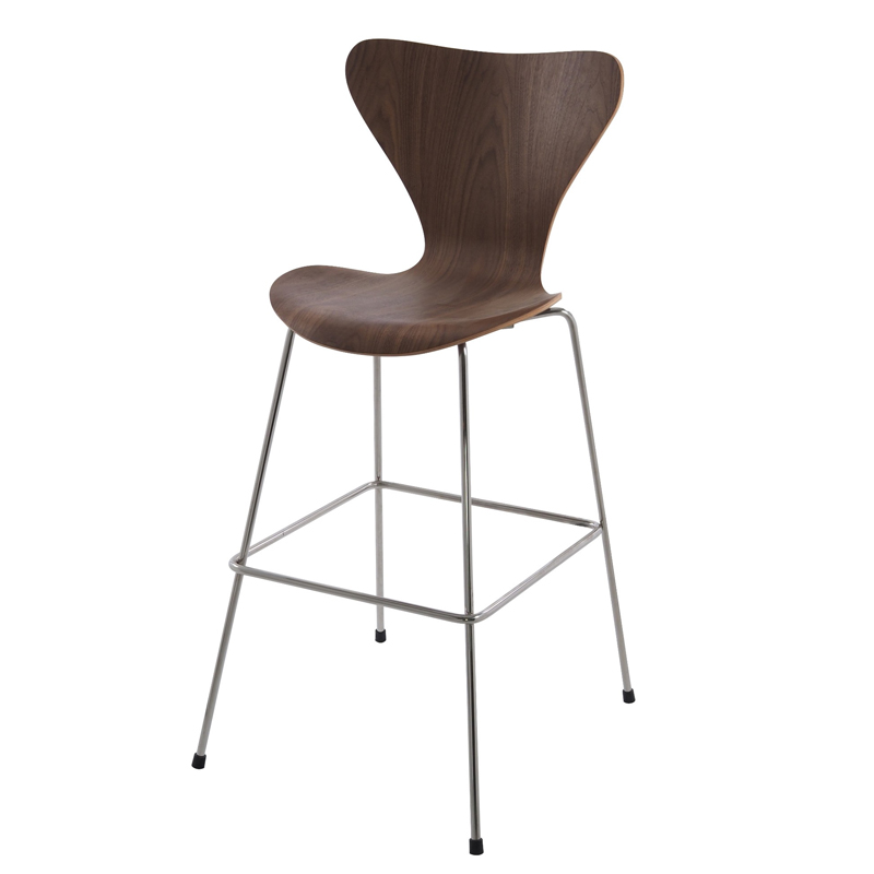 Барный стул Series 7 Bar Stool Орех Нержавеющая сталь в Саратове | Loft Concept 