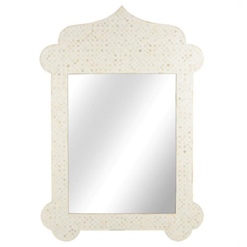 Зеркало Bone Inlay Dome Mirror beige Бежевый в Саратове | Loft Concept 