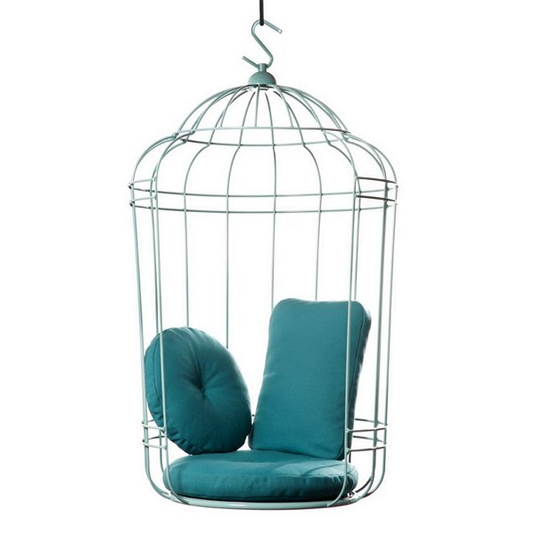 Подвесное кресло "клетка" Swing chair Cage Тёмный циан Дымчатая Роза Серый Терракотовый Желтый в Саратове | Loft Concept 