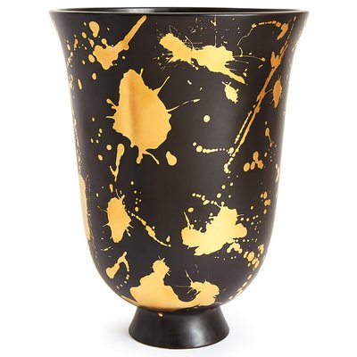 Ваза Futura Drip Urn Jonathan Adler Черный Золотой в Саратове | Loft Concept 