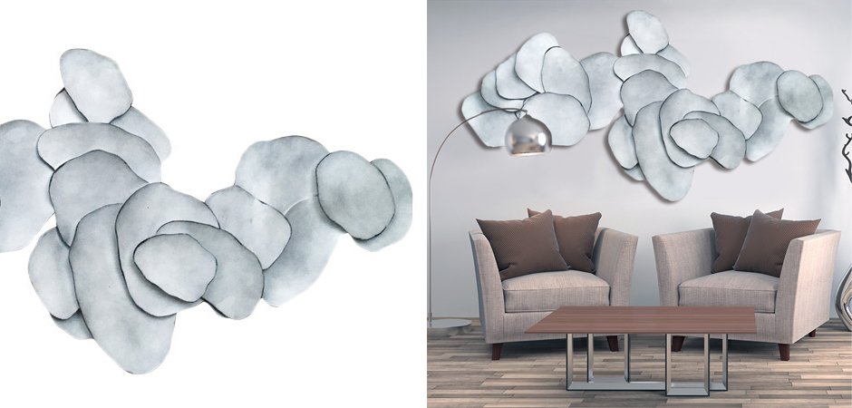 Арт-объект на стену Silver Blue Flakes Арт-объект на стену Silver Blue Flakes - Loft-Concept в Саратове