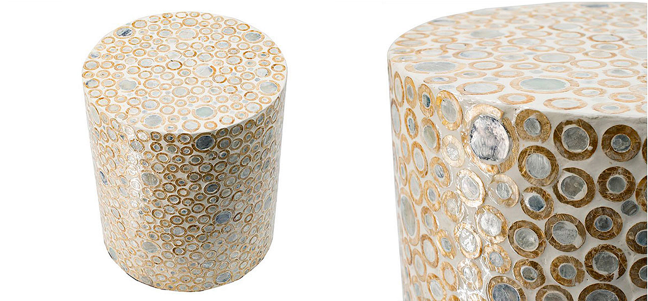 Столик с инкрустацией круглый узор Ariel - фото