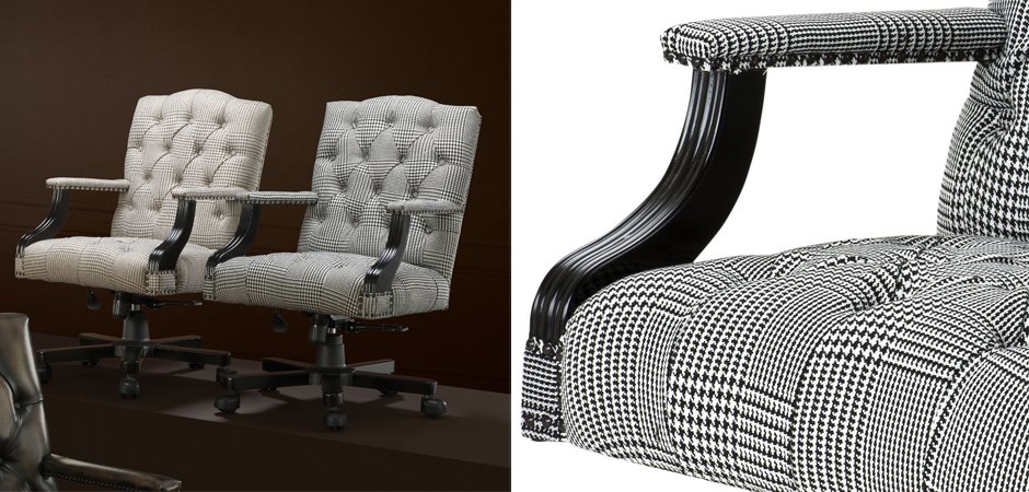 Офисное кресло Eichholtz Desk Chair Burchell black & white Офисное кресло Eichholtz Desk Chair Burchell black & white - Loft-Concept в Саратове