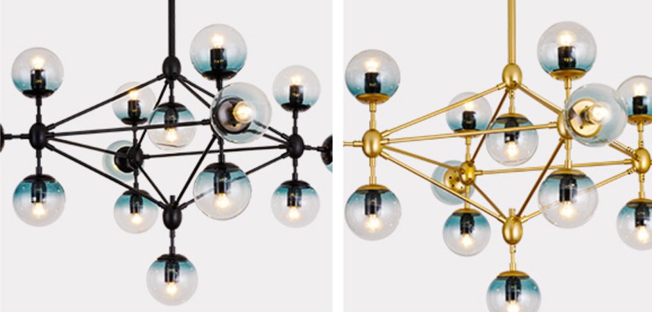 Люстра Modo Chandelier Globes Blue Ambre Gold Люстра Modo Chandelier Globes Blue Ambre Gold - Loft-Concept в Саратове