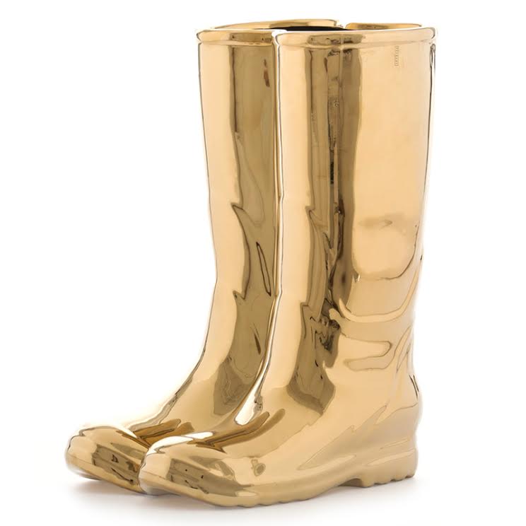 Подставка для зонтов и тростей Seletti Rainboots Gold Глянцевое золото в Саратове | Loft Concept 